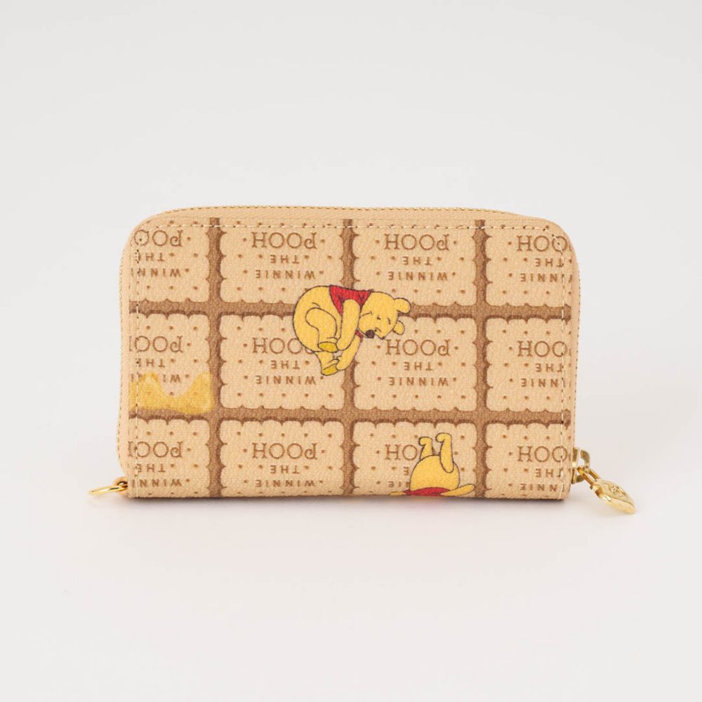 【キューポット】プー/コンパクト ラウンドファスナー ウォレット　ハニービスケット