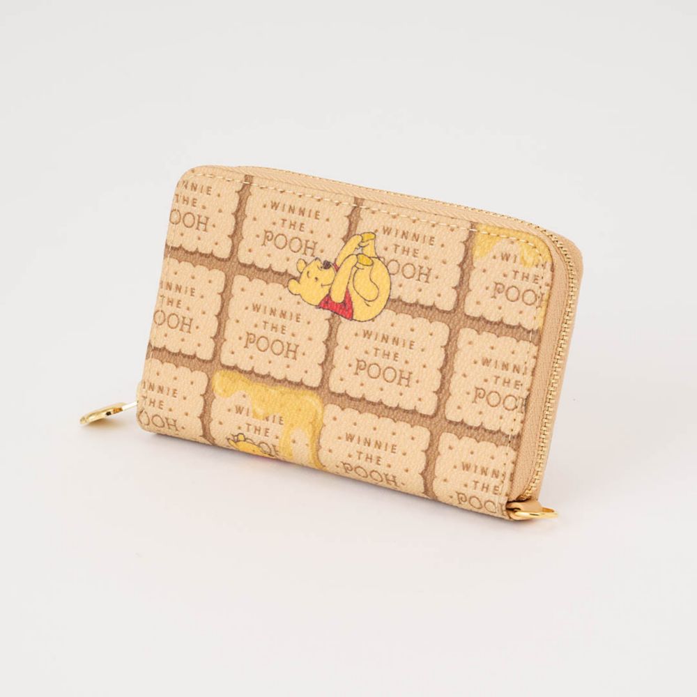 【キューポット】プー/コンパクト ラウンドファスナー ウォレット　ハニービスケット