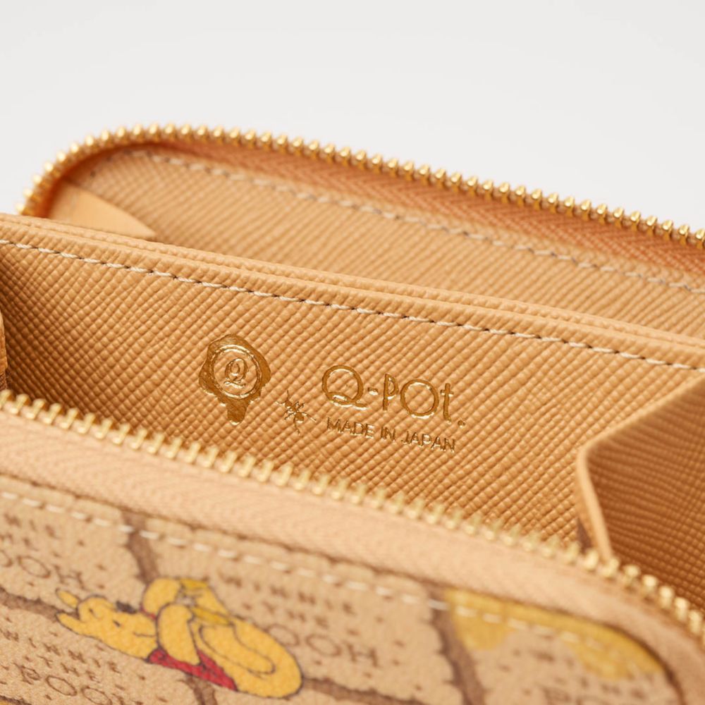 【キューポット】プー/コンパクト ラウンドファスナー ウォレット　ハニービスケット