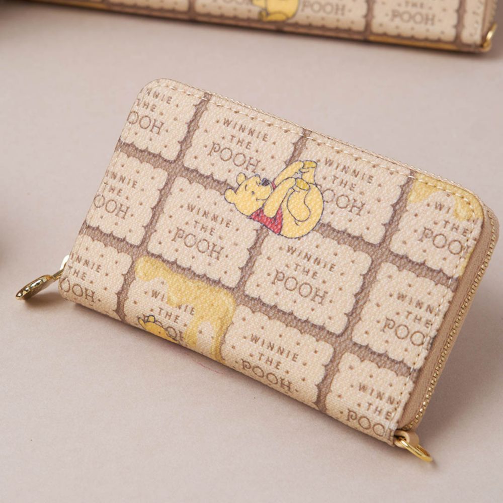 【キューポット】プー/コンパクト ラウンドファスナー ウォレット　ハニービスケット