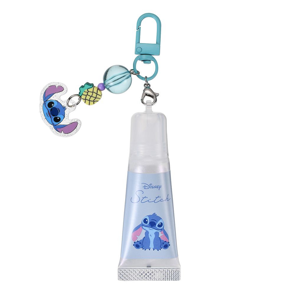 スティッチ モイスチャーリップ オーロラホワイト キーホルダー付き Cosme Key chain