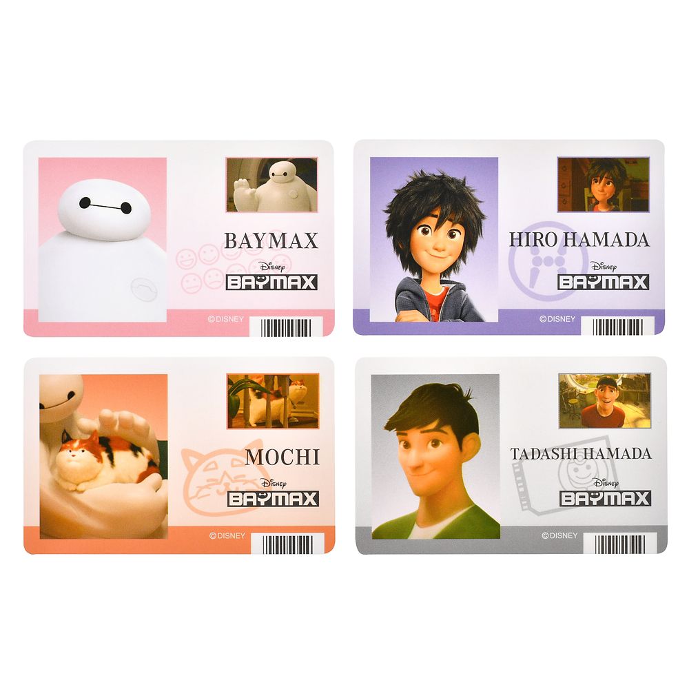 ベイマックス、ヒロ・ハマダ、タダシ・ハマダ、モチ シール・ステッカー IDカード風 ベイマックス Sticker Collection