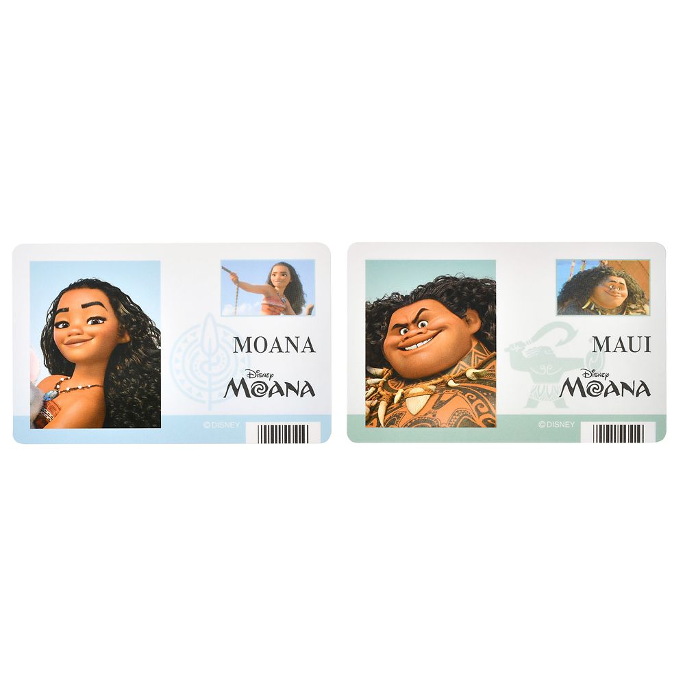 モアナ、マウイ、ヘイヘイ、プア シール・ステッカー IDカード風 モアナと伝説の海 Sticker Collection