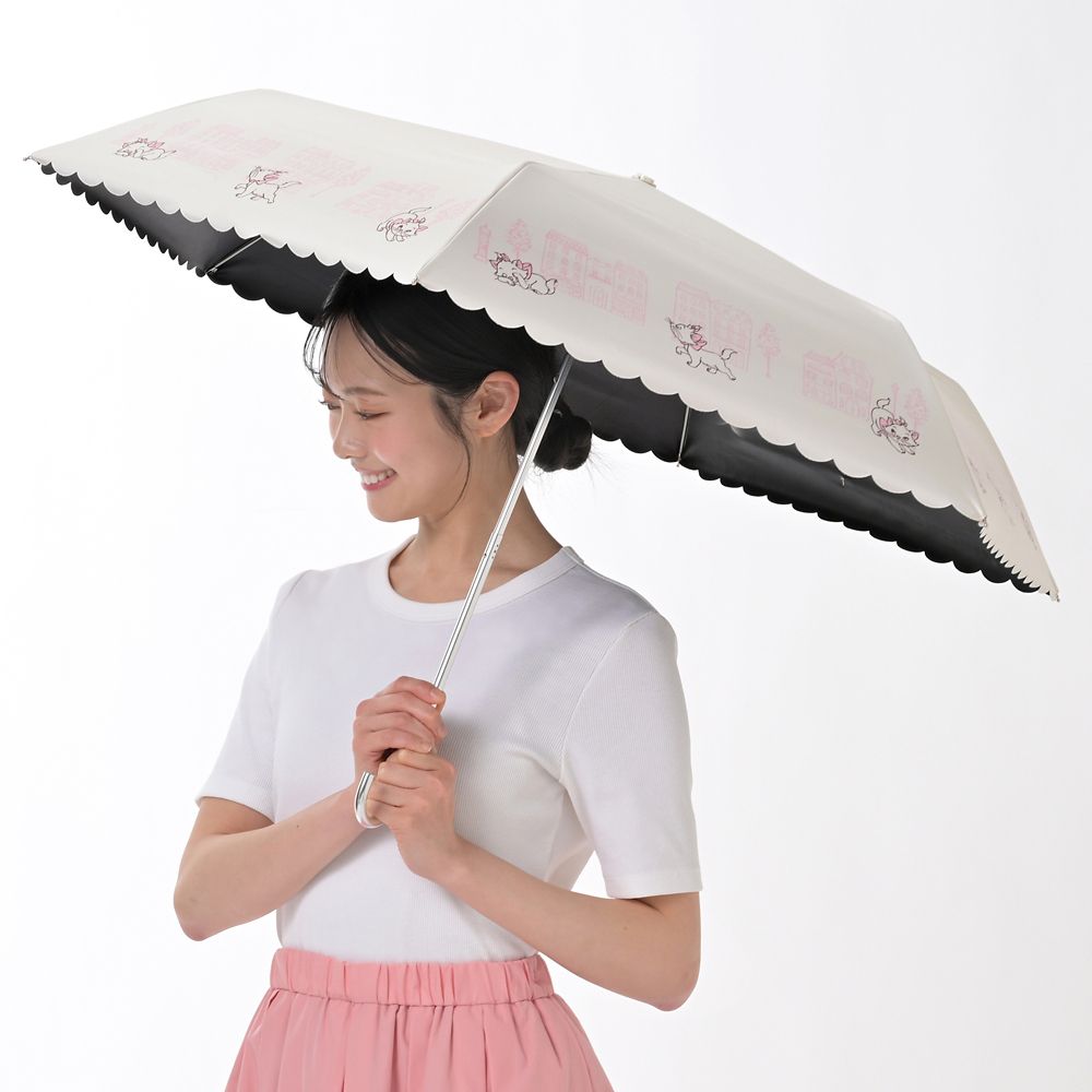 マリー おしゃれキャット 折りたたみ傘 晴雨兼用 カラビナ付き SHINY DAY