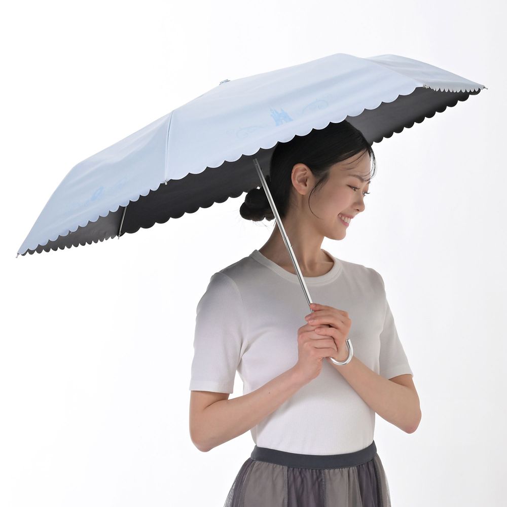 シンデレラ 折りたたみ傘 晴雨兼用 カラビナ付き SHINY DAY
