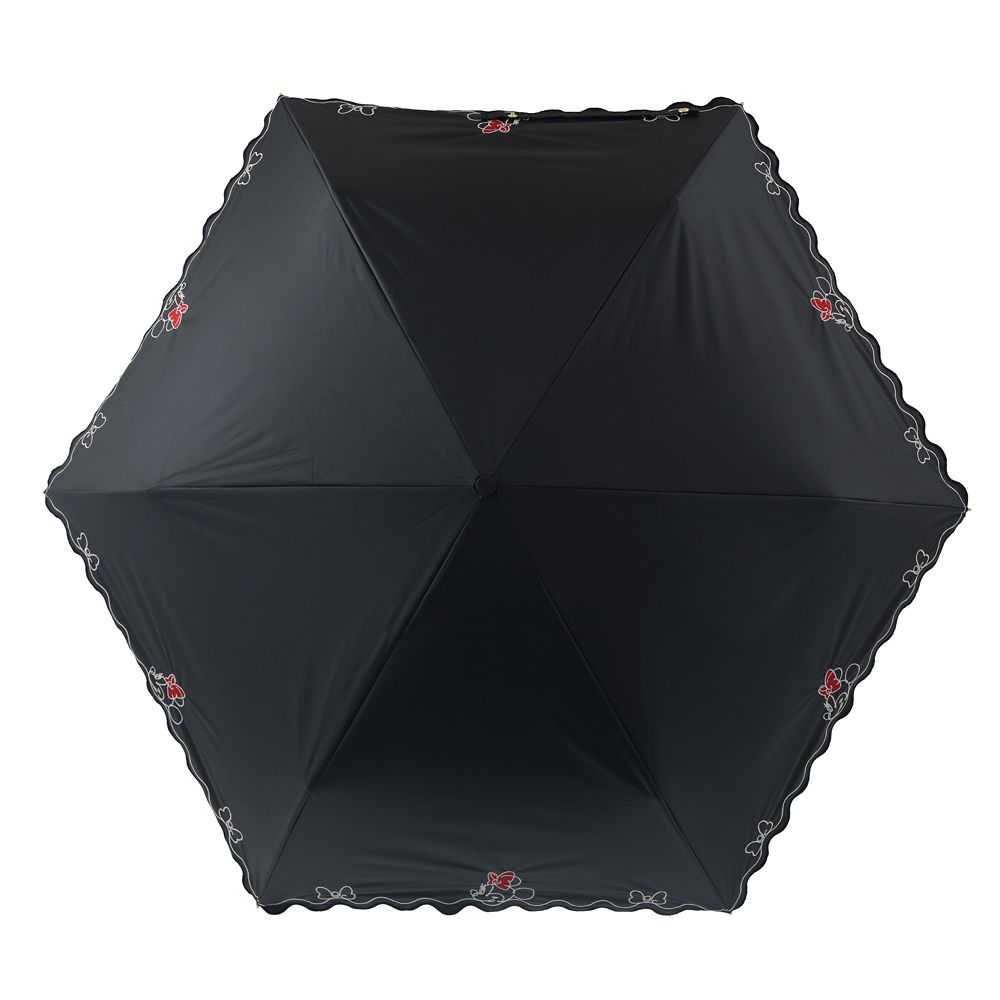 ミニー 折りたたみ傘 晴雨兼用 カラビナ付き SHINY DAY