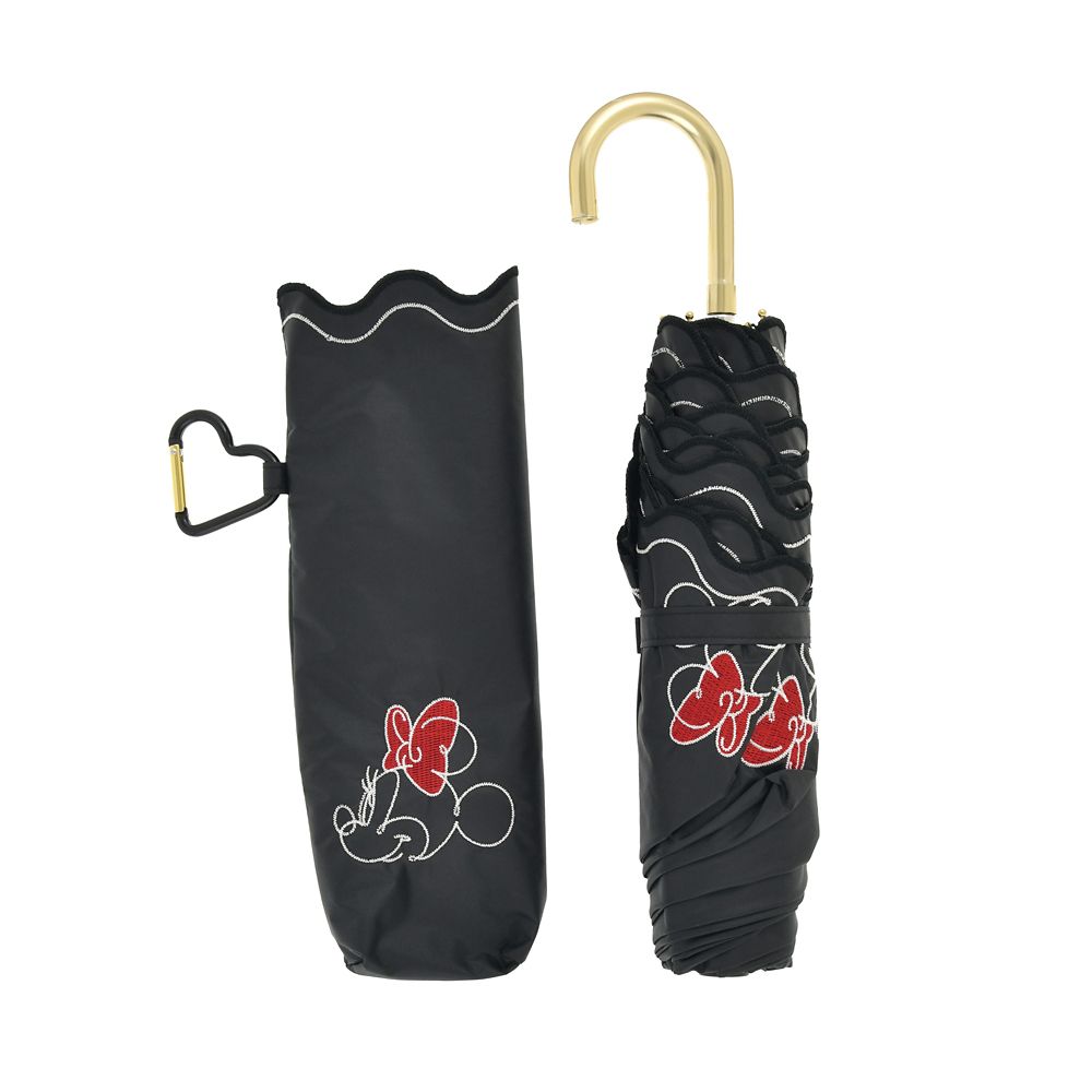 ミニー 折りたたみ傘 晴雨兼用 カラビナ付き SHINY DAY