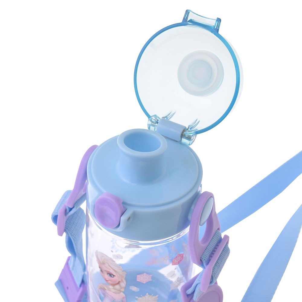 【キッズ用】アナ、エルサ、オラフ 水筒・ウォーターボトル クリア ストラップ付き フローズンブルー