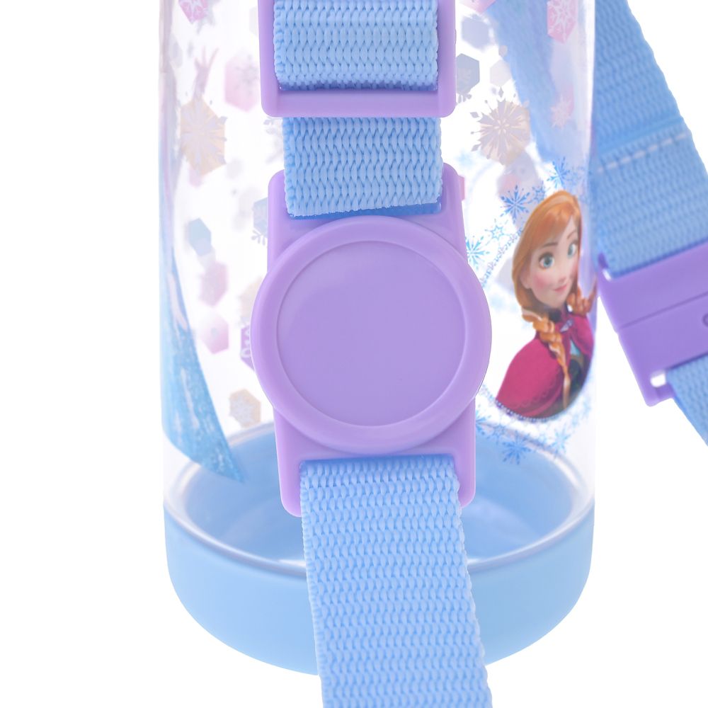 【キッズ用】アナ、エルサ、オラフ 水筒・ウォーターボトル クリア ストラップ付き フローズンブルー