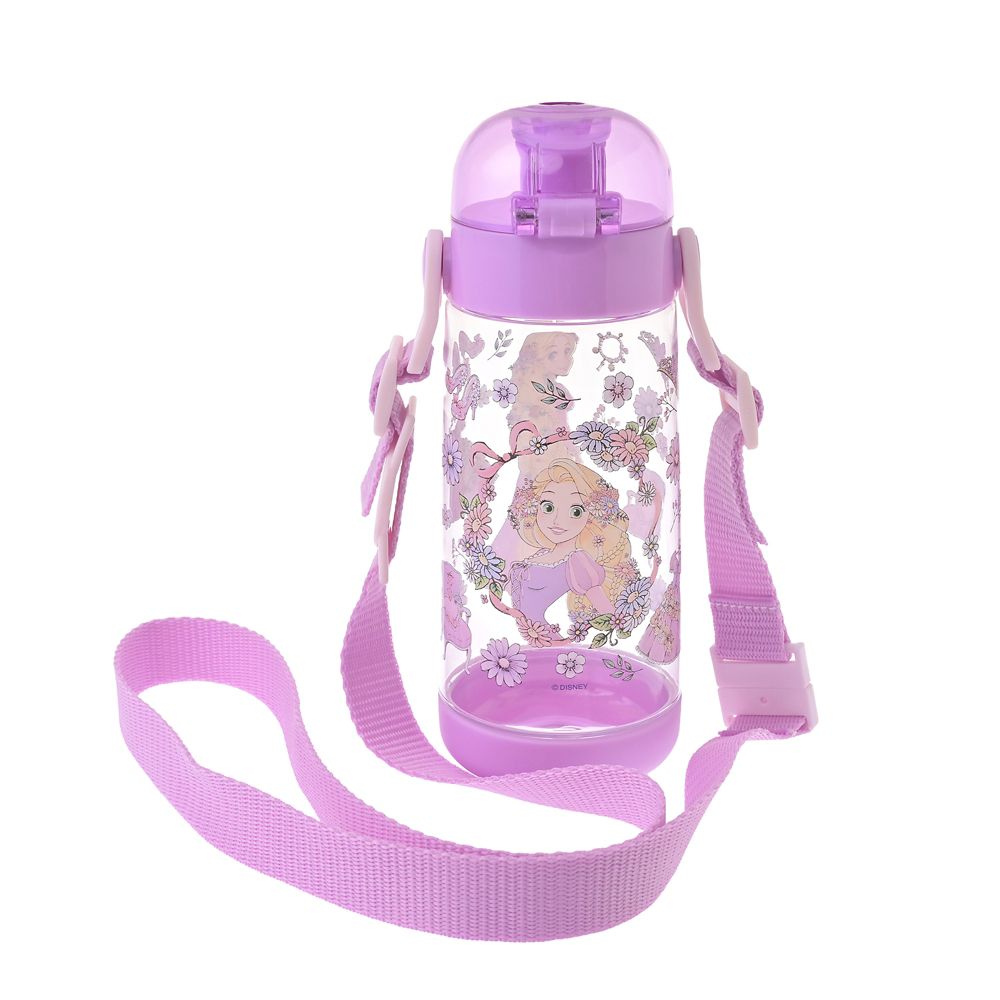 【キッズ用】ラプンツェル 水筒・ウォーターボトル クリア ストラップ付き ドレスアップ