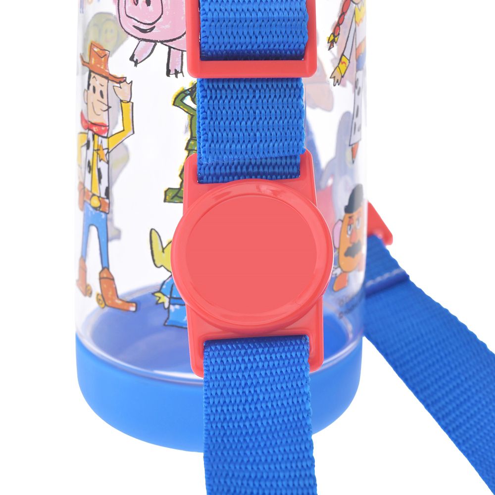 【キッズ用】トイ・ストーリー 水筒・ウォーターボトル クリア ストラップ付き らくがき