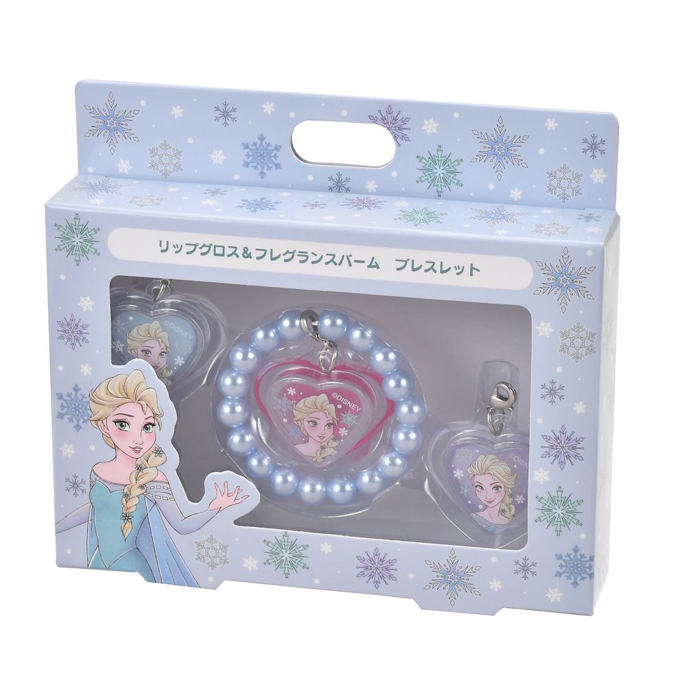 【キッズ用】エルサ キッズ用リップグロス・フレグランスバーム セット チャームタイプ ブレスレット付き ドレスアップ Cosme Accessory