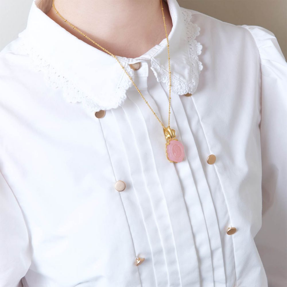 【キューポット】ネックレス　白雪姫/カメオキャンディ