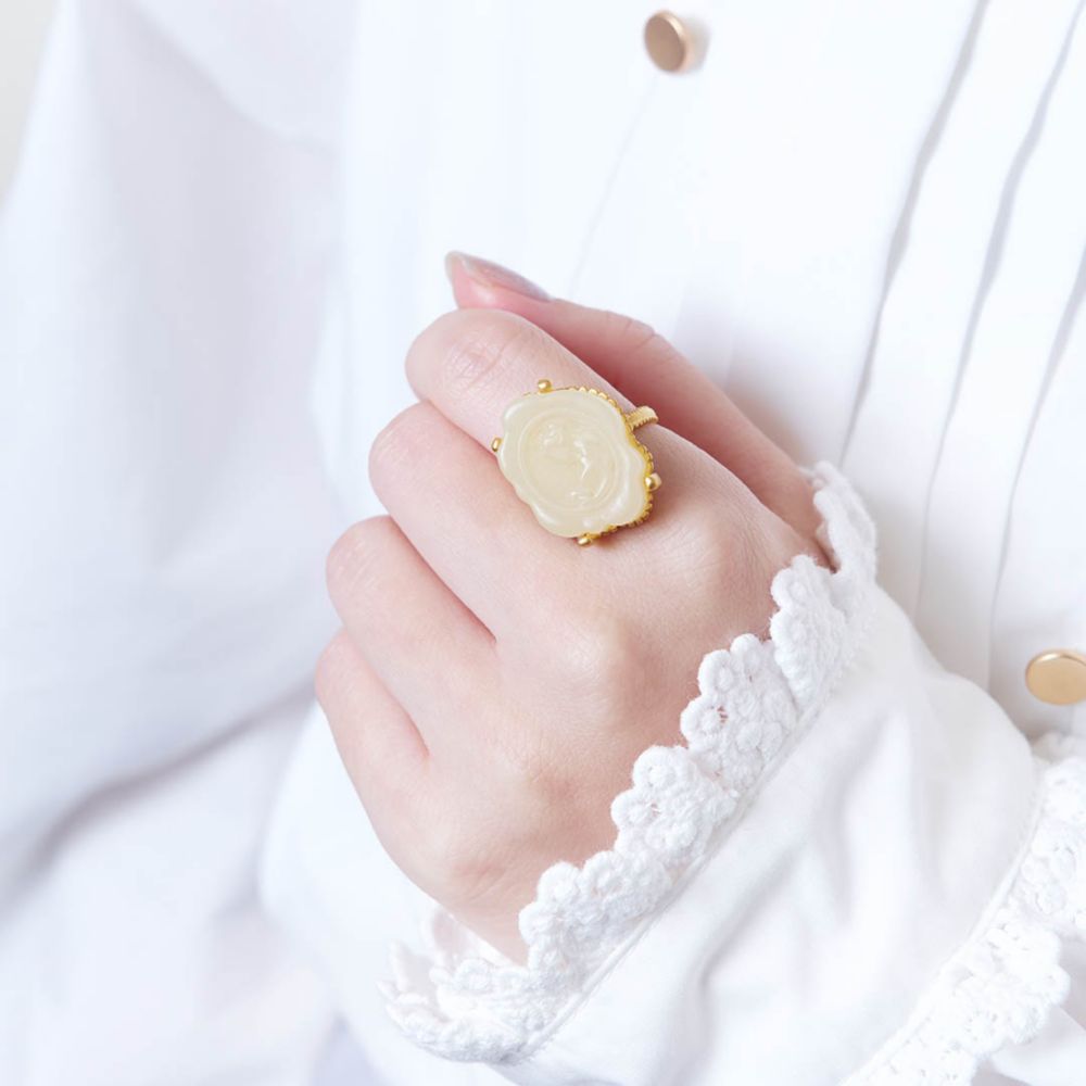 【キューポット】リング 13号　ベル/カメオキャンディ