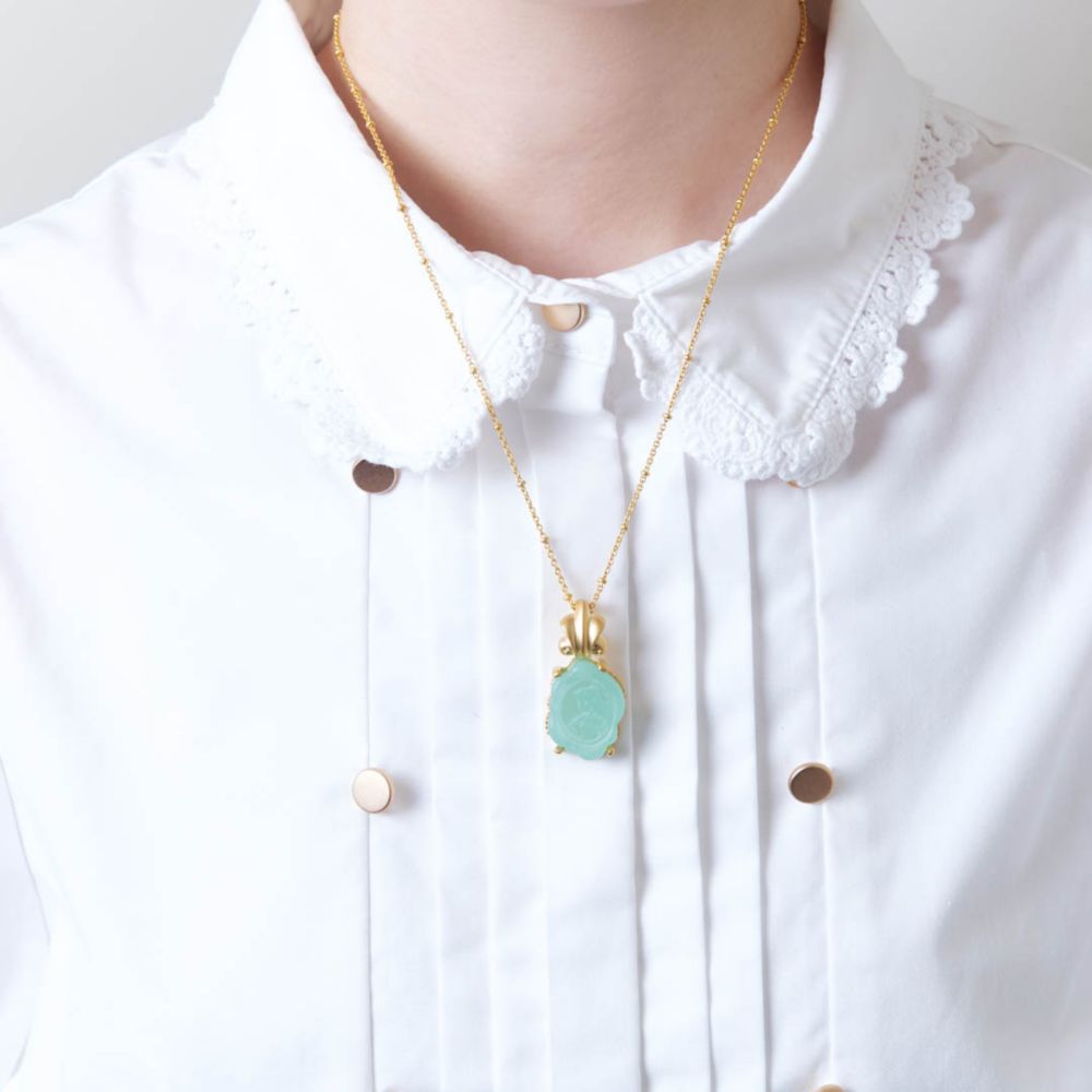 【キューポット】ネックレス　ジャスミン/カメオキャンディ