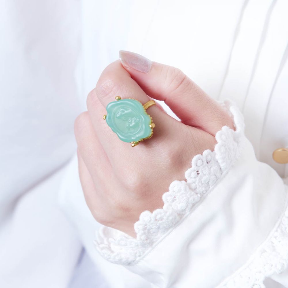 【キューポット】リング 9号　ジャスミン/カメオキャンディ