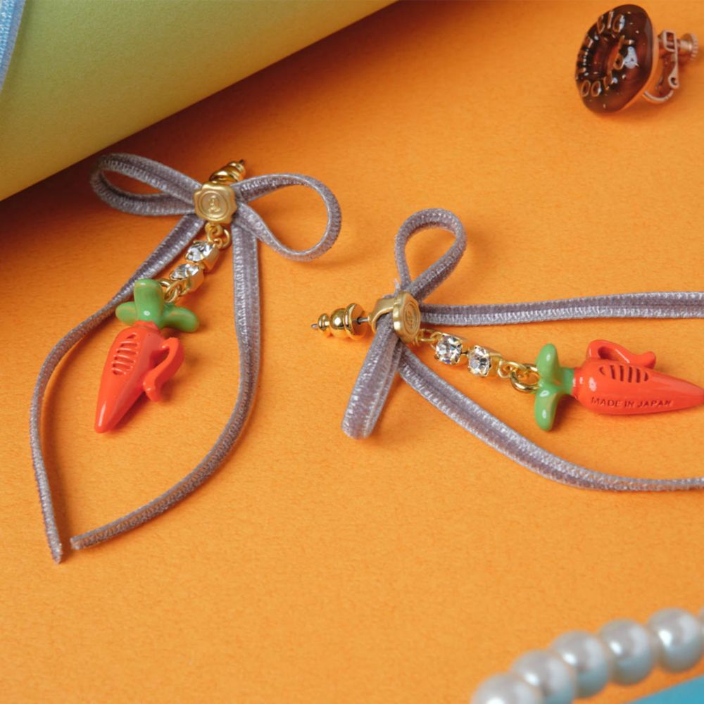 【キューポット】ピアス　　ズートピア/ジュディ　キャロットレコーダー スウィート ハート