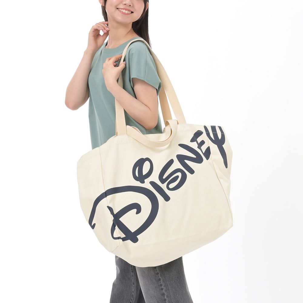 ミッキー トートバッグ メガサイズ Disneyロゴ マグネット開閉 TOTE BAG Collection