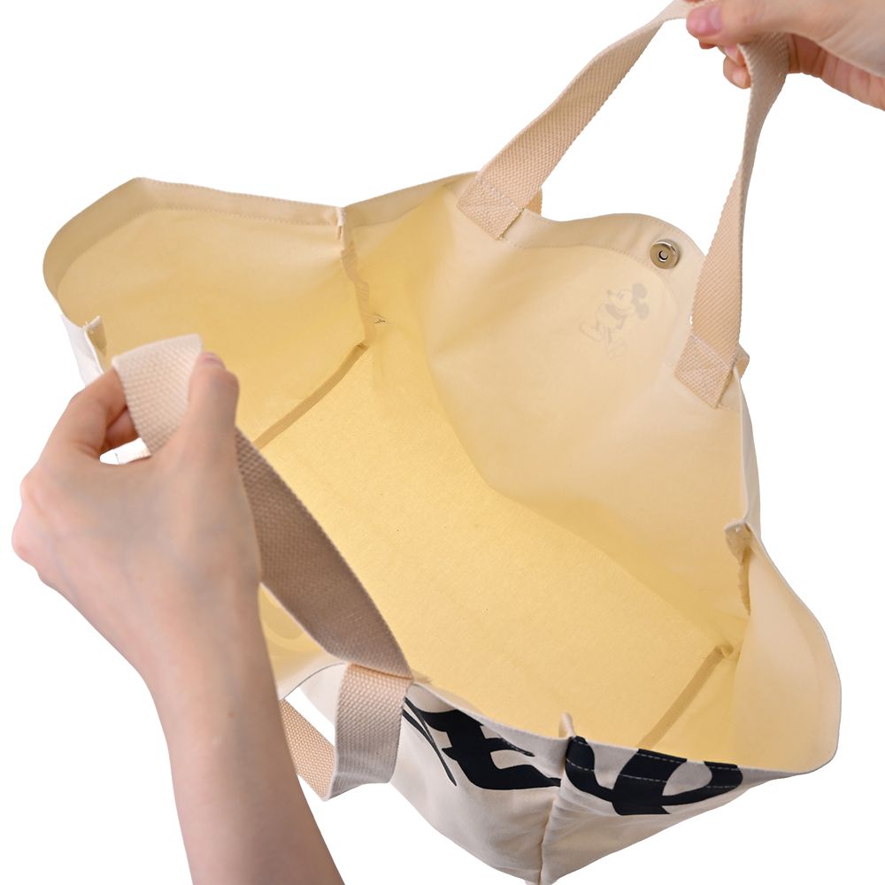 ミッキー トートバッグ メガサイズ Disneyロゴ マグネット開閉 TOTE BAG Collection