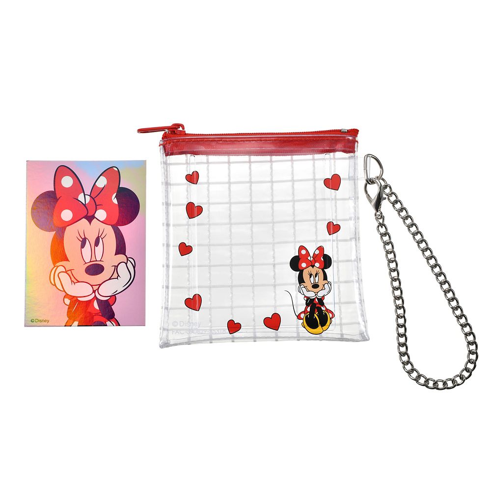 ミニー ポーチ フラット チェーンタイプ カード入り クリア格子