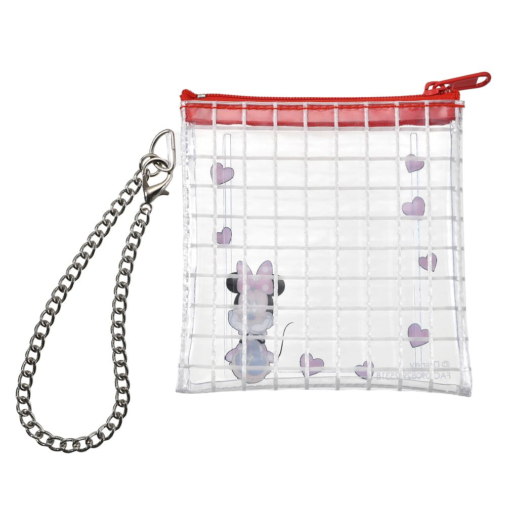 ミニー ポーチ フラット チェーンタイプ カード入り クリア格子