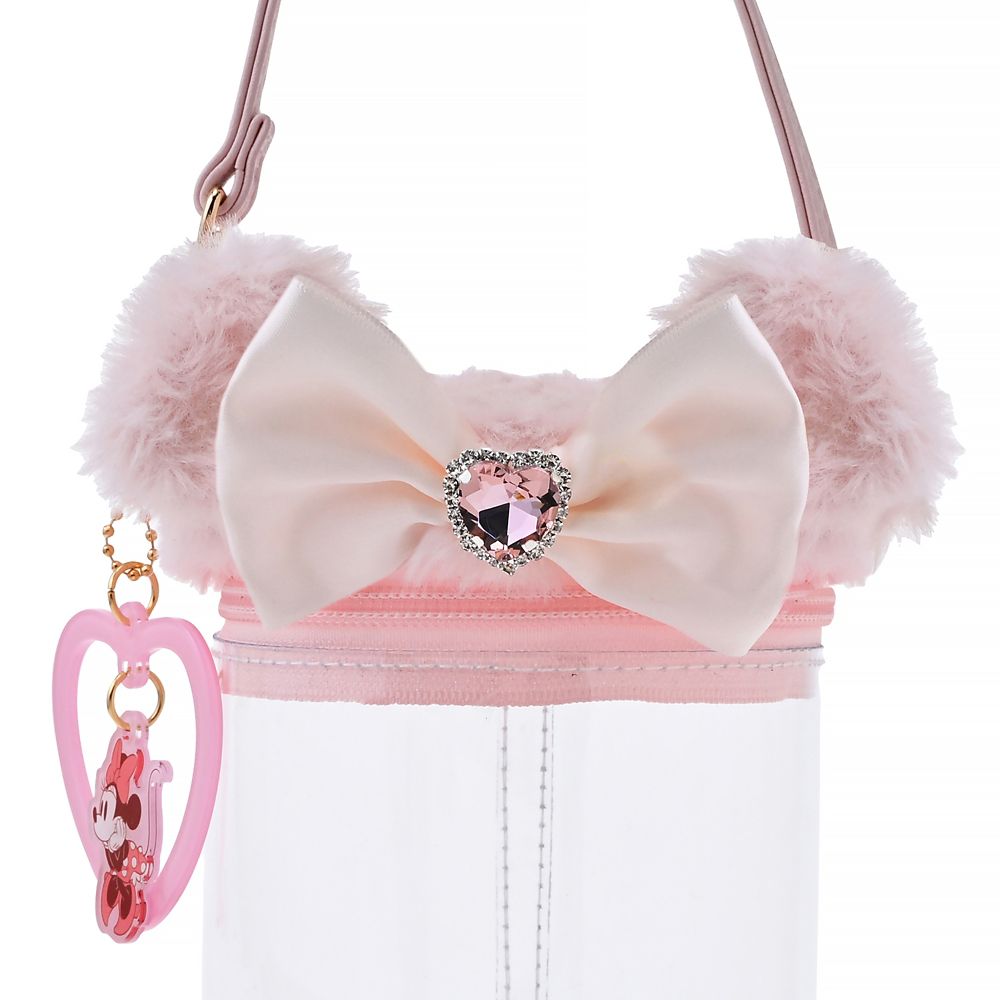 ミニー ポーチ クリア 筒型 チャーム付き キラキラLovely ときめいて