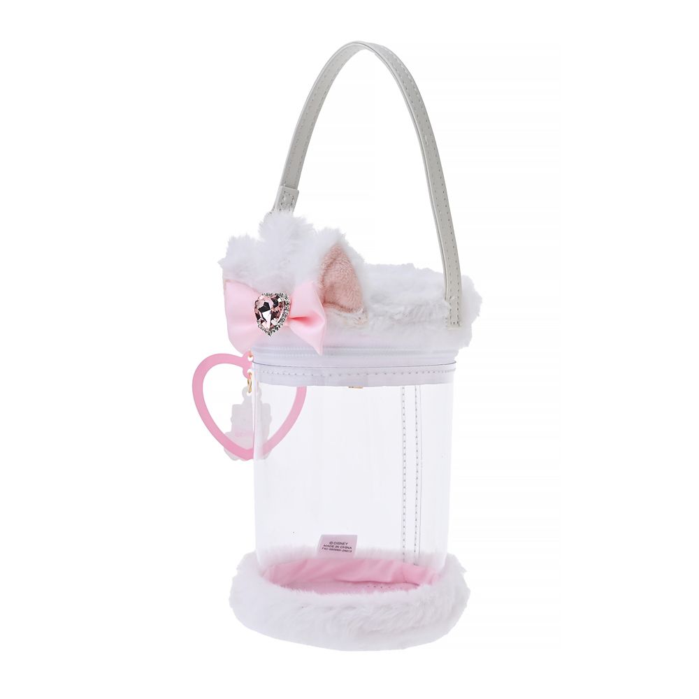 マリー おしゃれキャット ポーチ クリア 筒型 チャーム付き キラキラLovely ときめいて