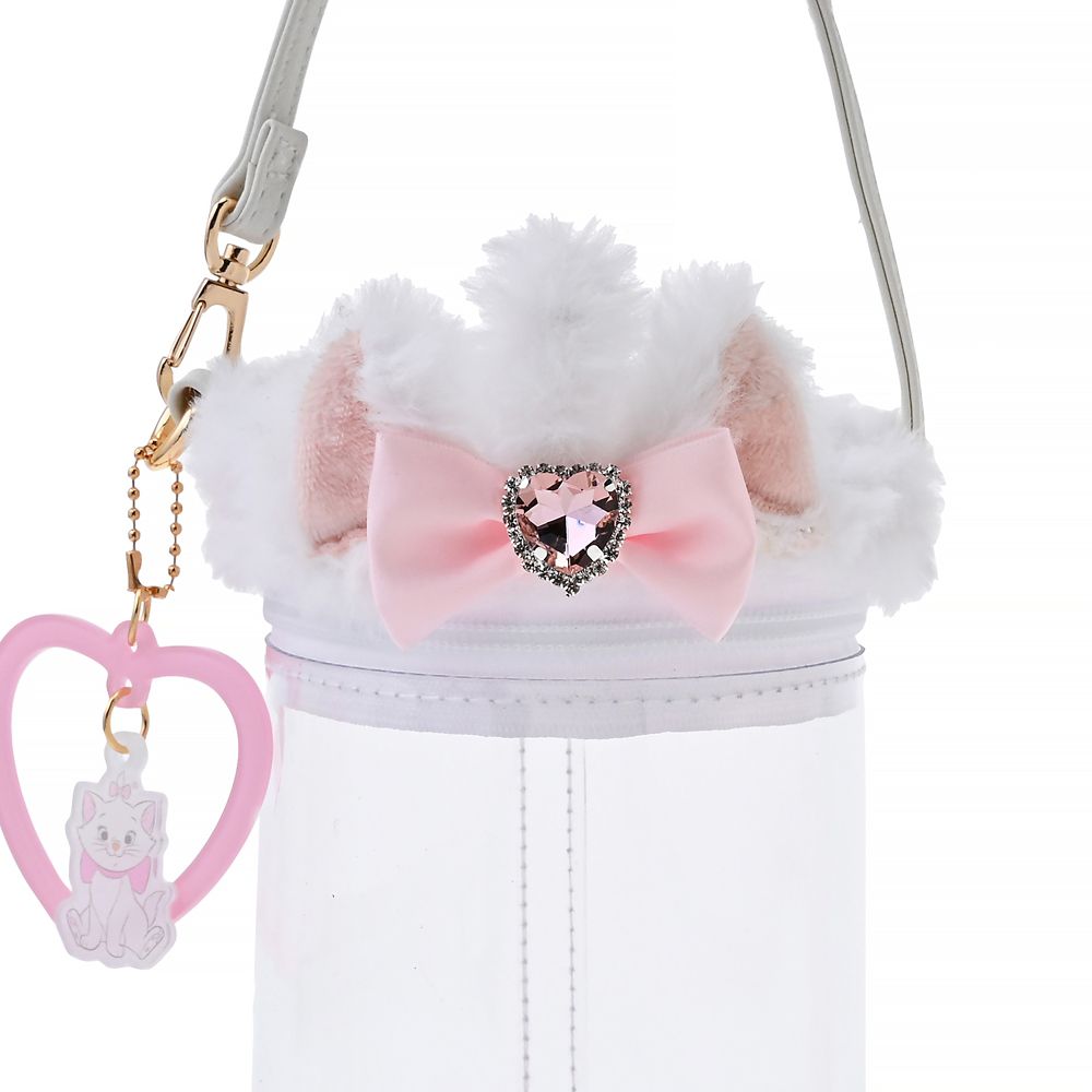 マリー おしゃれキャット ポーチ クリア 筒型 チャーム付き キラキラLovely ときめいて