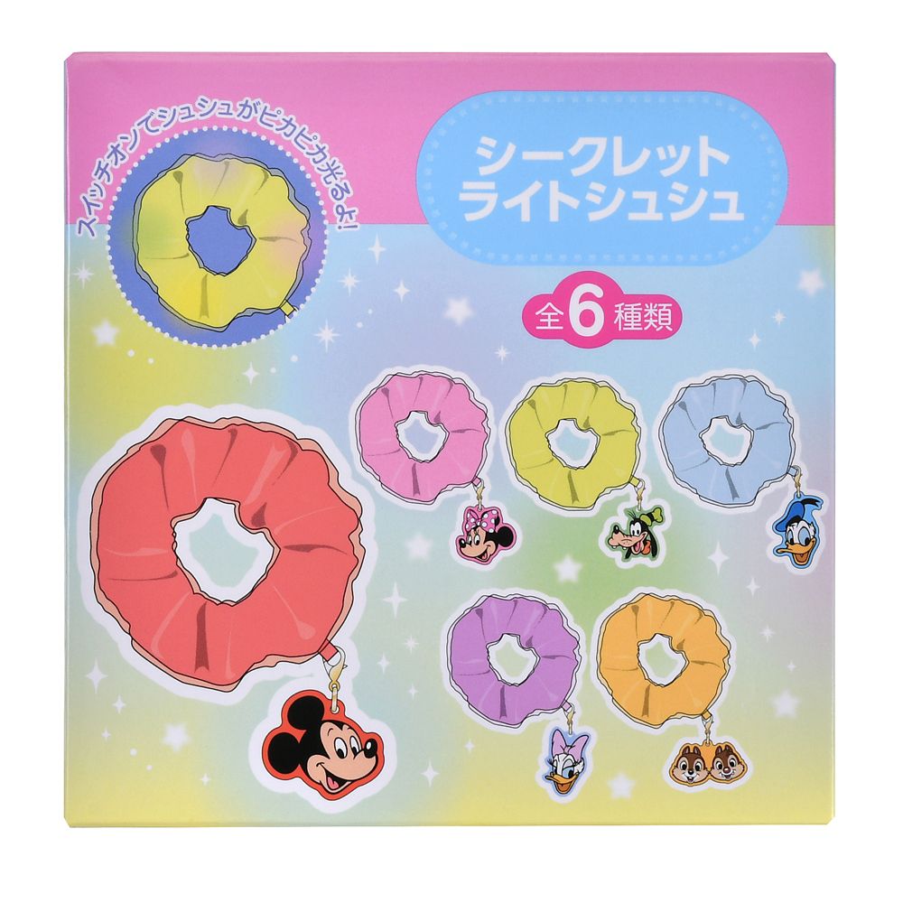 【再入荷】ミッキー＆フレンズ シークレットシュシュ ライトアップ チャーム付き