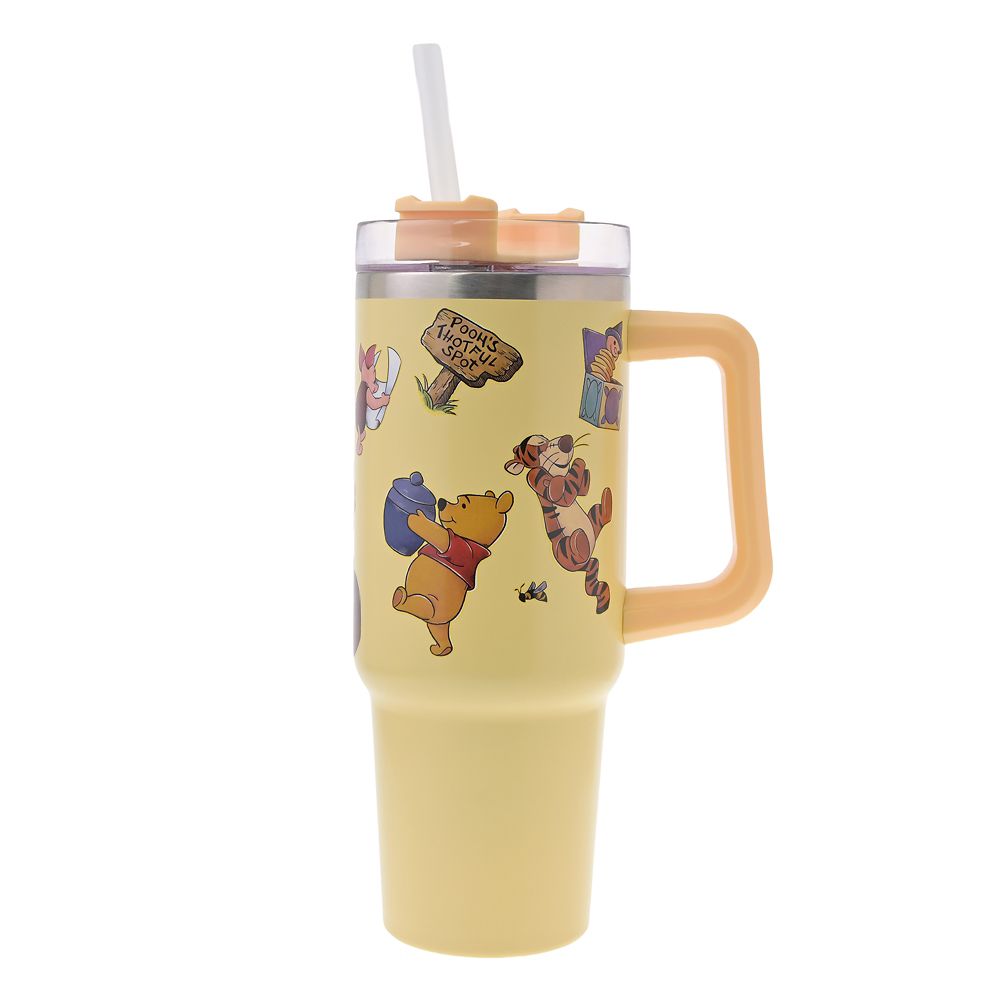 プーさん、ピグレット、ティガー タンブラー ステンレス ストロー付き ホリデー Drinkware