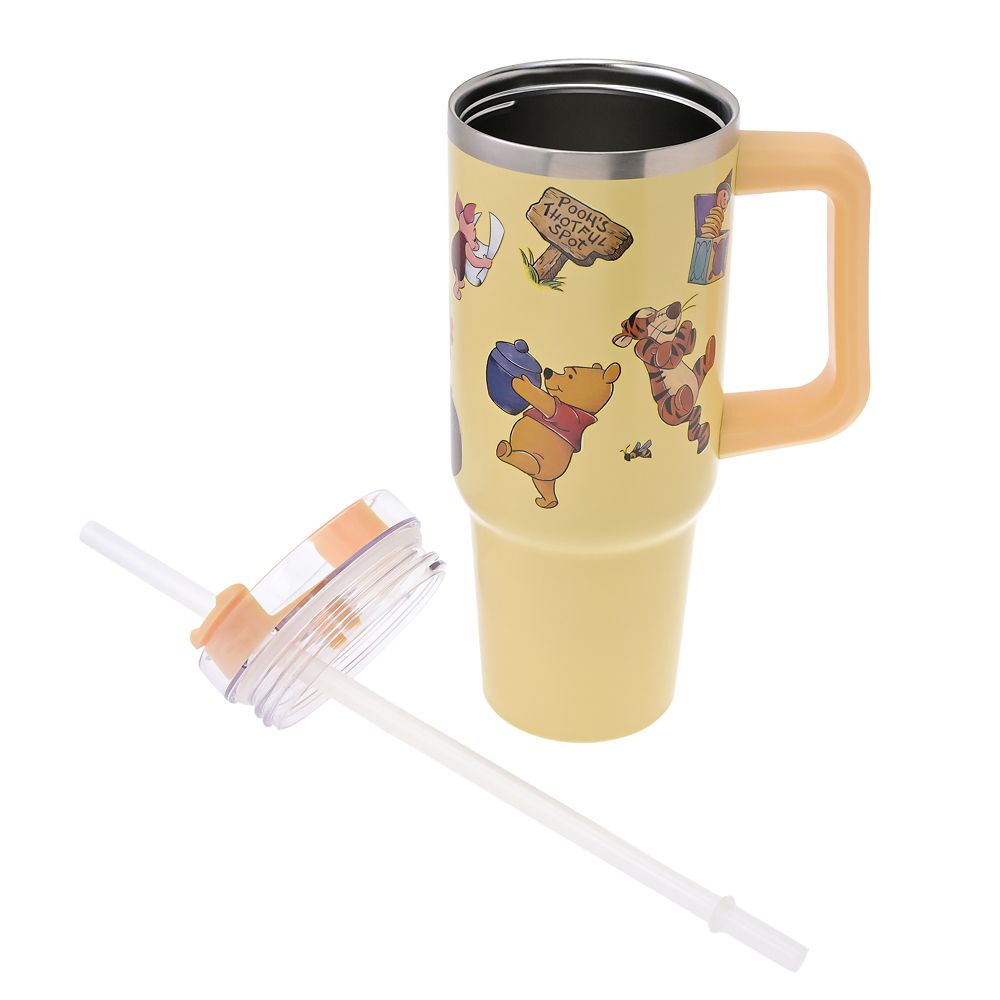 プーさん、ピグレット、ティガー タンブラー ステンレス ストロー付き ホリデー Drinkware