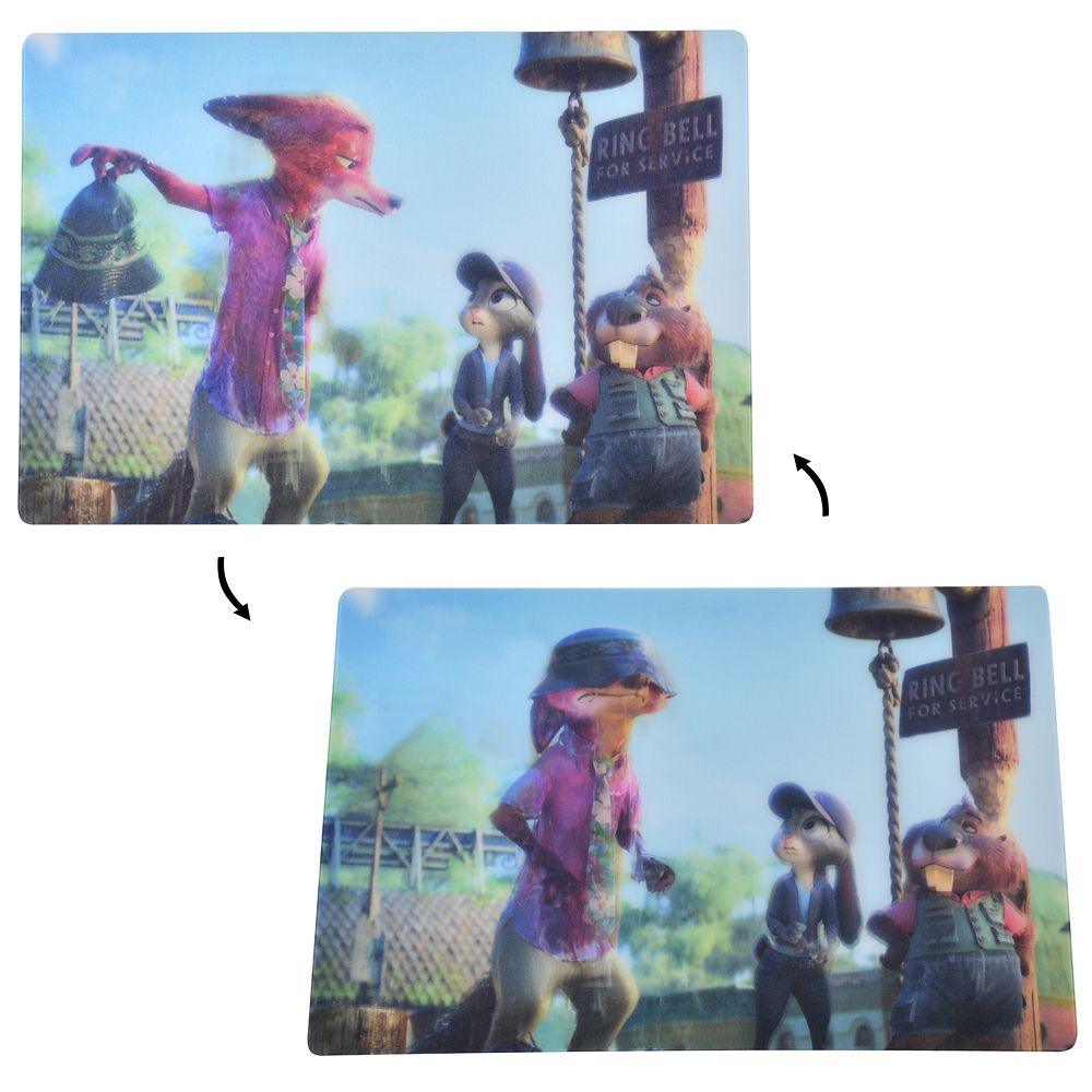 ニック・ワイルド、ジュディ・ホップス、ニブルズ・メープルスティック ポストカード いよいよ出発できる マーシュ・マーケット ズートピア2 Lenticular