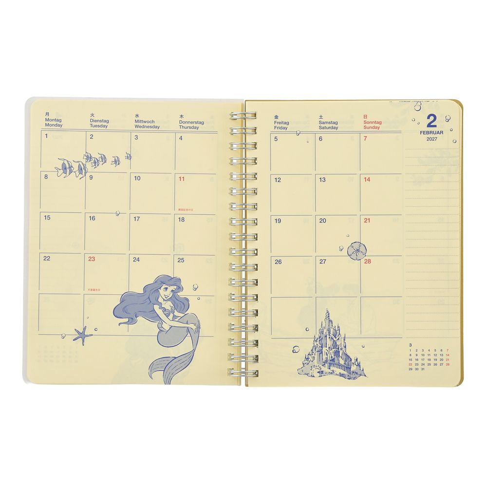 【デルフォニックス】リトル・マーメイド Rollbahn Diary L 手帳・スケジュール帳 CALENDAR ＆ ORGANIZER 2027