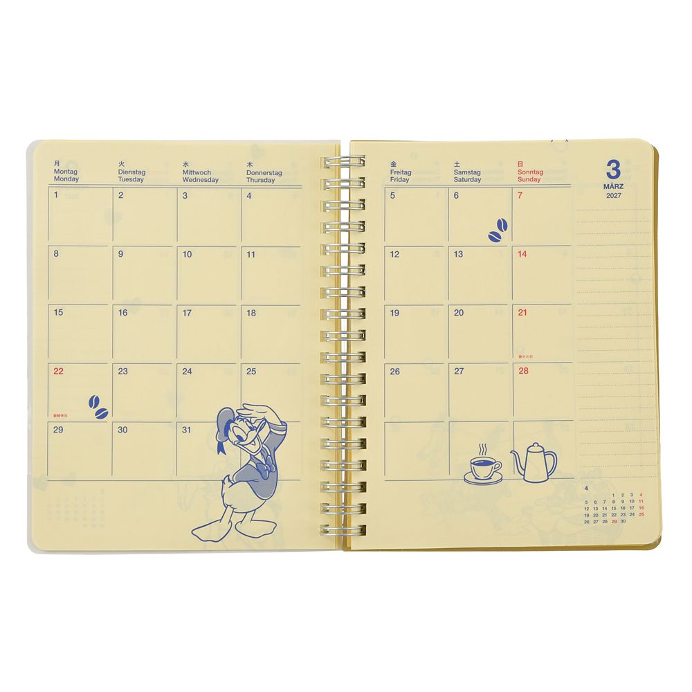 【デルフォニックス】ドナルド＆フレンズ Rollbahn Diary L 手帳・スケジュール帳 CALENDAR ＆ ORGANIZER 2027