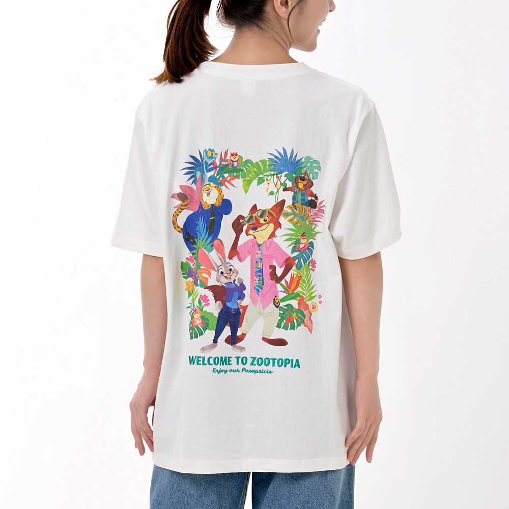 ズートピア2 半袖Tシャツ ホワイト TROPICAL ZOOTOPIA