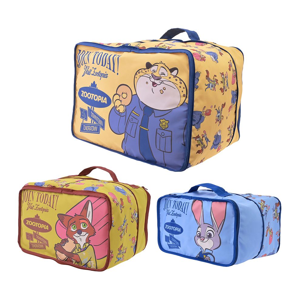 ジュディ・ホップス、ニック・ワイルド、クロウハウザー 衣類圧縮収納ポーチ セット 3サイズ ZOOTOPIA TRAVEL