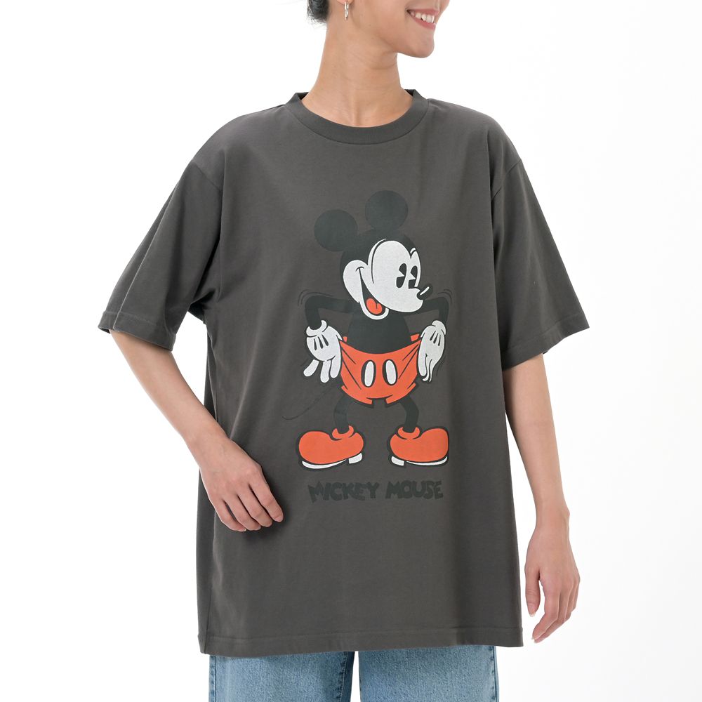 ミッキー 半袖Tシャツ サイン グレー T-Shirt Collection