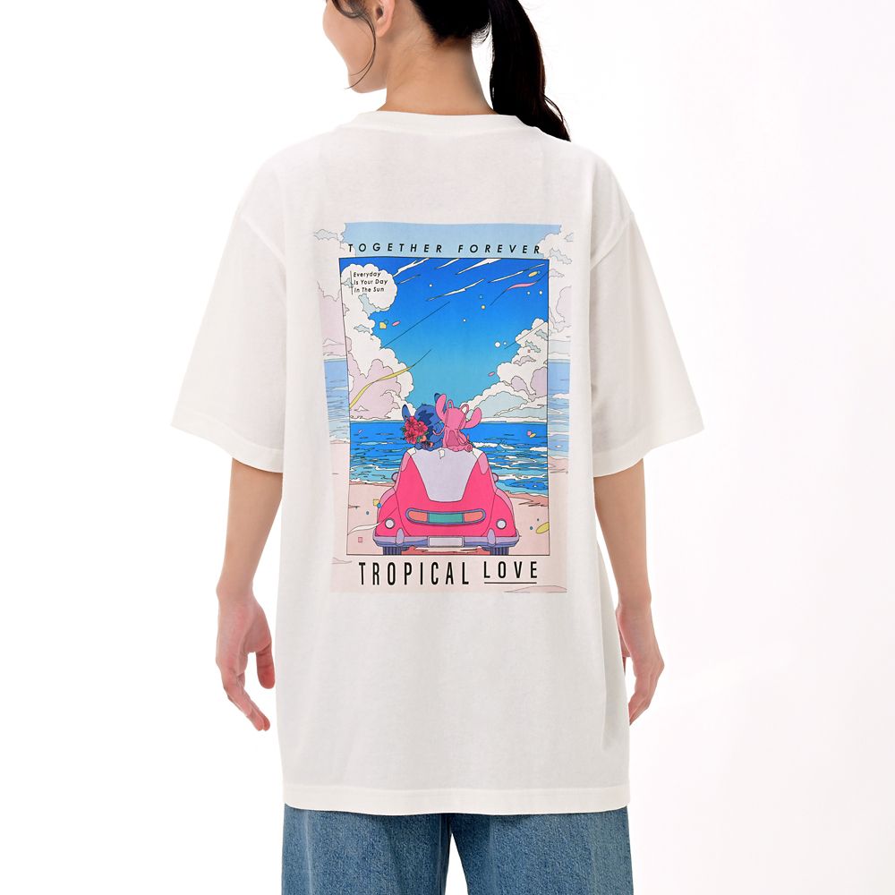 スティッチ＆エンジェル 半袖Tシャツ ホワイト STITCH ＆ ANGEL
