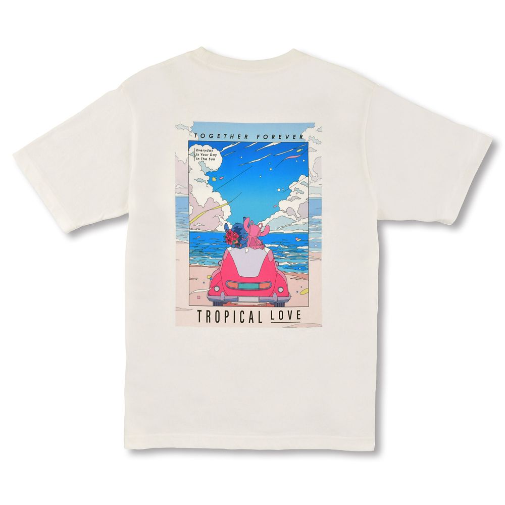 スティッチ＆エンジェル 半袖Tシャツ ホワイト STITCH ＆ ANGEL