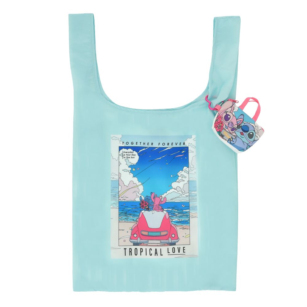 スティッチ＆エンジェル ショッピングバッグ・エコバッグ ポーチ入り カラビナ付き STITCH ＆ ANGEL