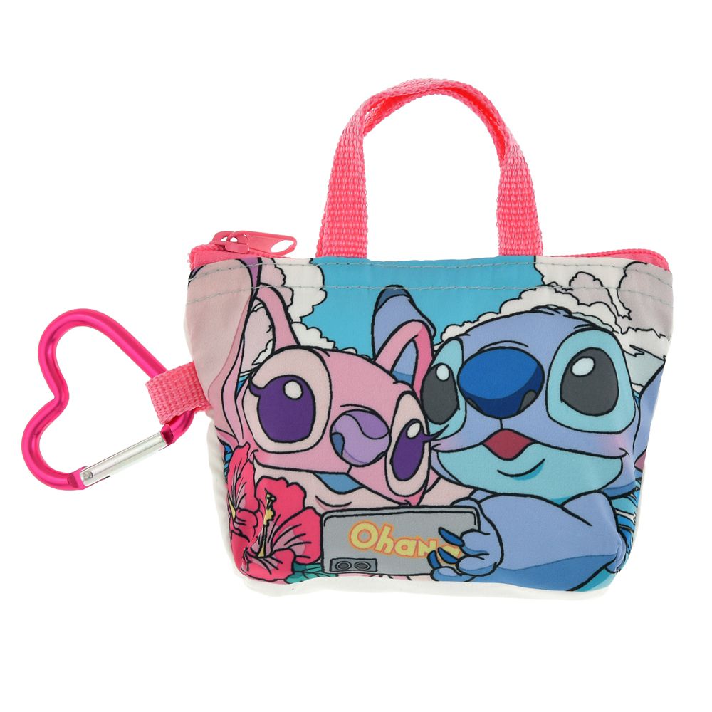 スティッチ＆エンジェル ショッピングバッグ・エコバッグ ポーチ入り カラビナ付き STITCH ＆ ANGEL