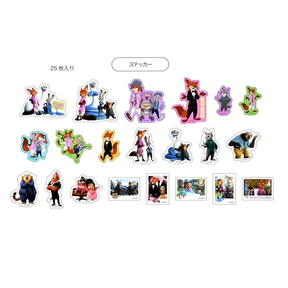 ズートピア2 シール・ステッカー クリア 貼ってはがせる Sticker Collection