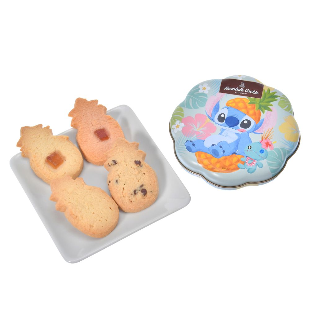 【再入荷】【Honolulu Cookie Company】スティッチ＆スクランプ クッキー 缶入り Pineapple