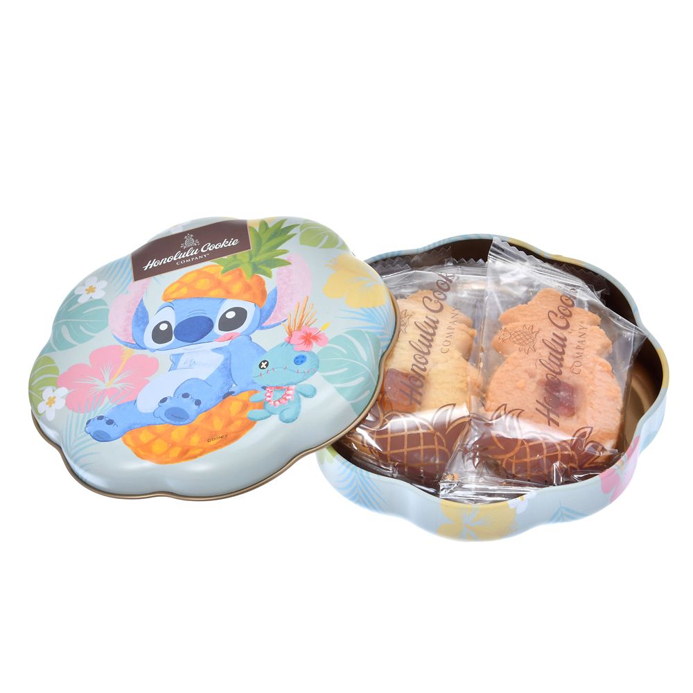 【再入荷】【Honolulu Cookie Company】スティッチ＆スクランプ クッキー 缶入り Pineapple
