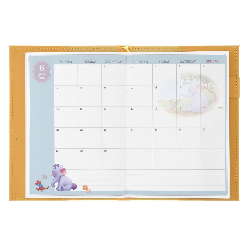 プー＆フレンズ 手帳・スケジュール帳 B6 型押し CALENDAR ＆ ORGANIZER 2027