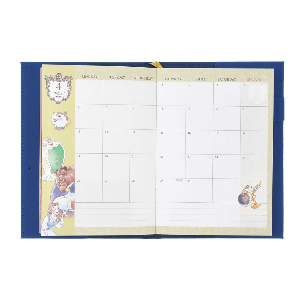 美女と野獣 手帳・スケジュール帳 B6 型押し CALENDAR ＆ ORGANIZER 2027