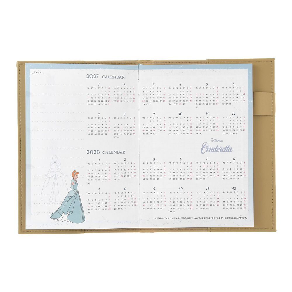 シンデレラ 手帳・スケジュール帳 B6 型押し ストーリーブック CALENDAR ＆ ORGANIZER 2027