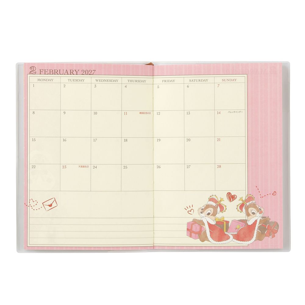 チップ＆デール 手帳・スケジュール帳 B6 CALENDAR ＆ ORGANIZER 2027