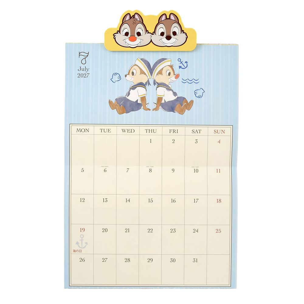 チップ＆デール 壁掛けカレンダー クリップ付き CALENDAR ＆ ORGANIZER 2027