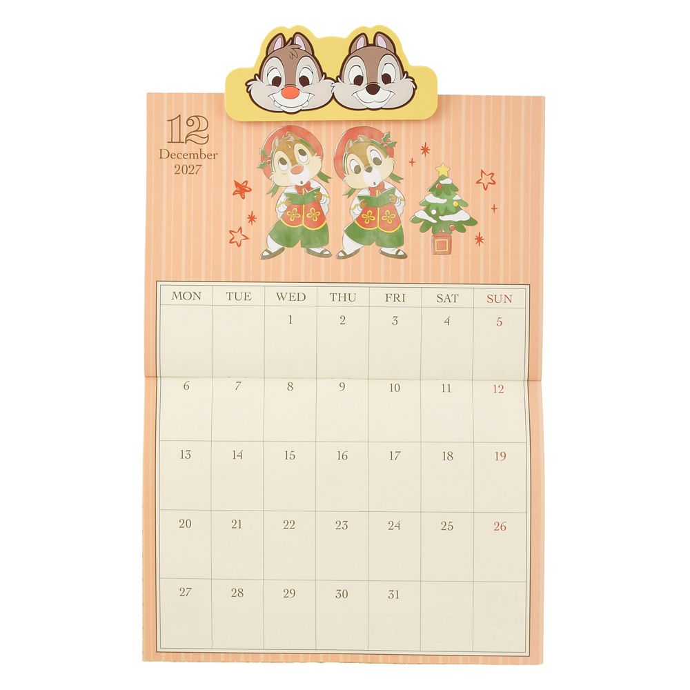 チップ＆デール 壁掛けカレンダー クリップ付き CALENDAR ＆ ORGANIZER 2027